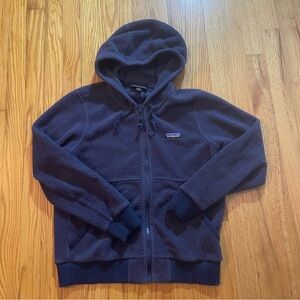 Patagonia 26135 Shearling Hoodie Sweatshirt Sherpa Jacket Full Zip Women XS